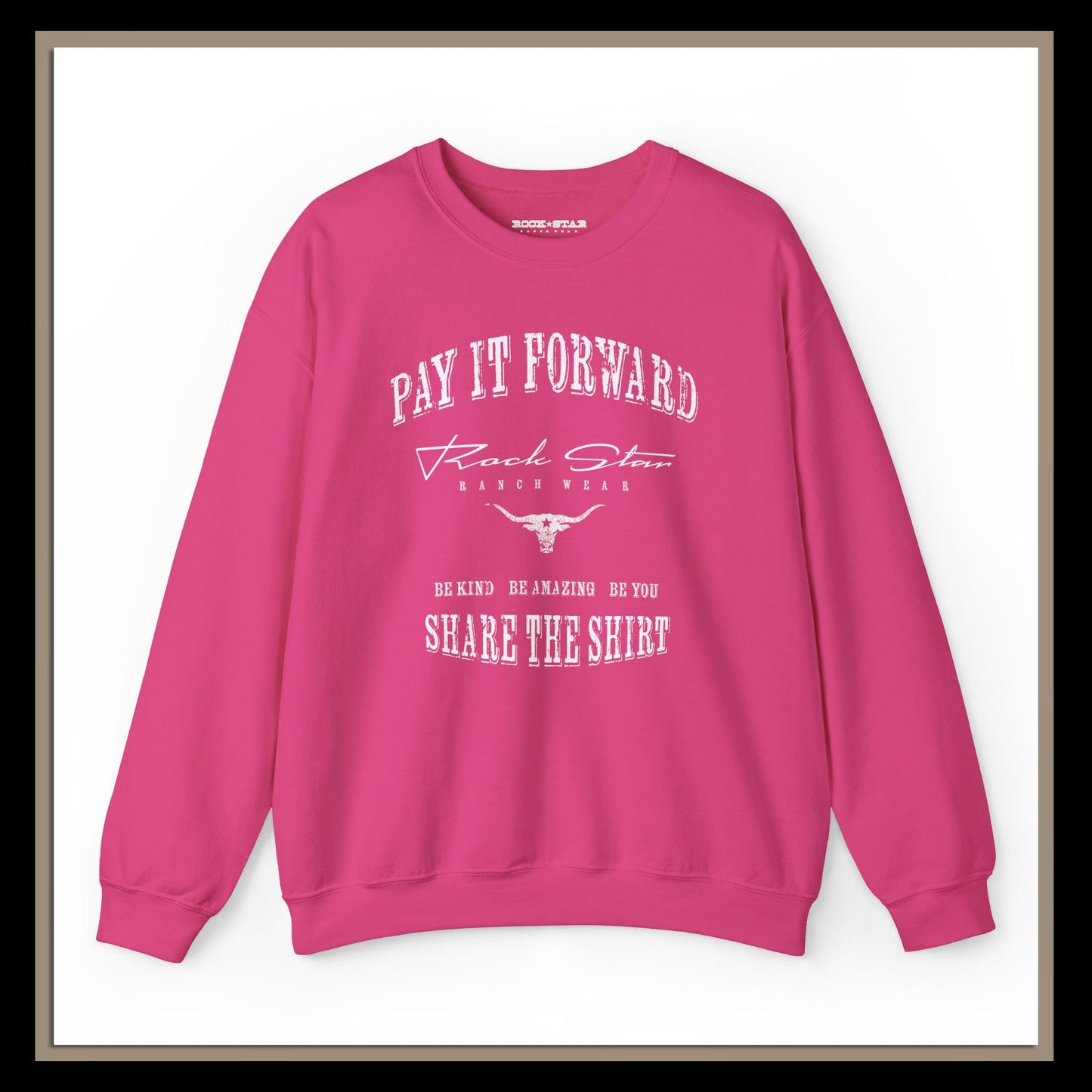 Pay It Forward | Woman's | RSRW Crewneck Sweatshirt - Be Kind, Share the Shirt.