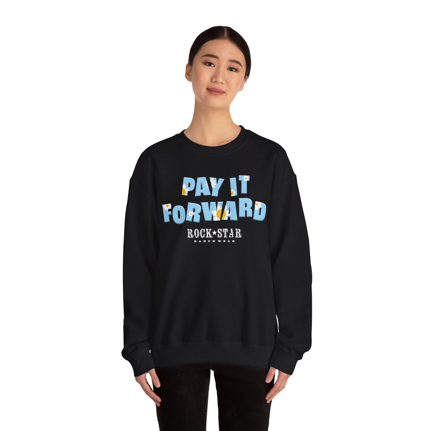 Pay It Forward | Men's Moo | RSRW | Crewneck Sweatshirt - Fun and Playful Design