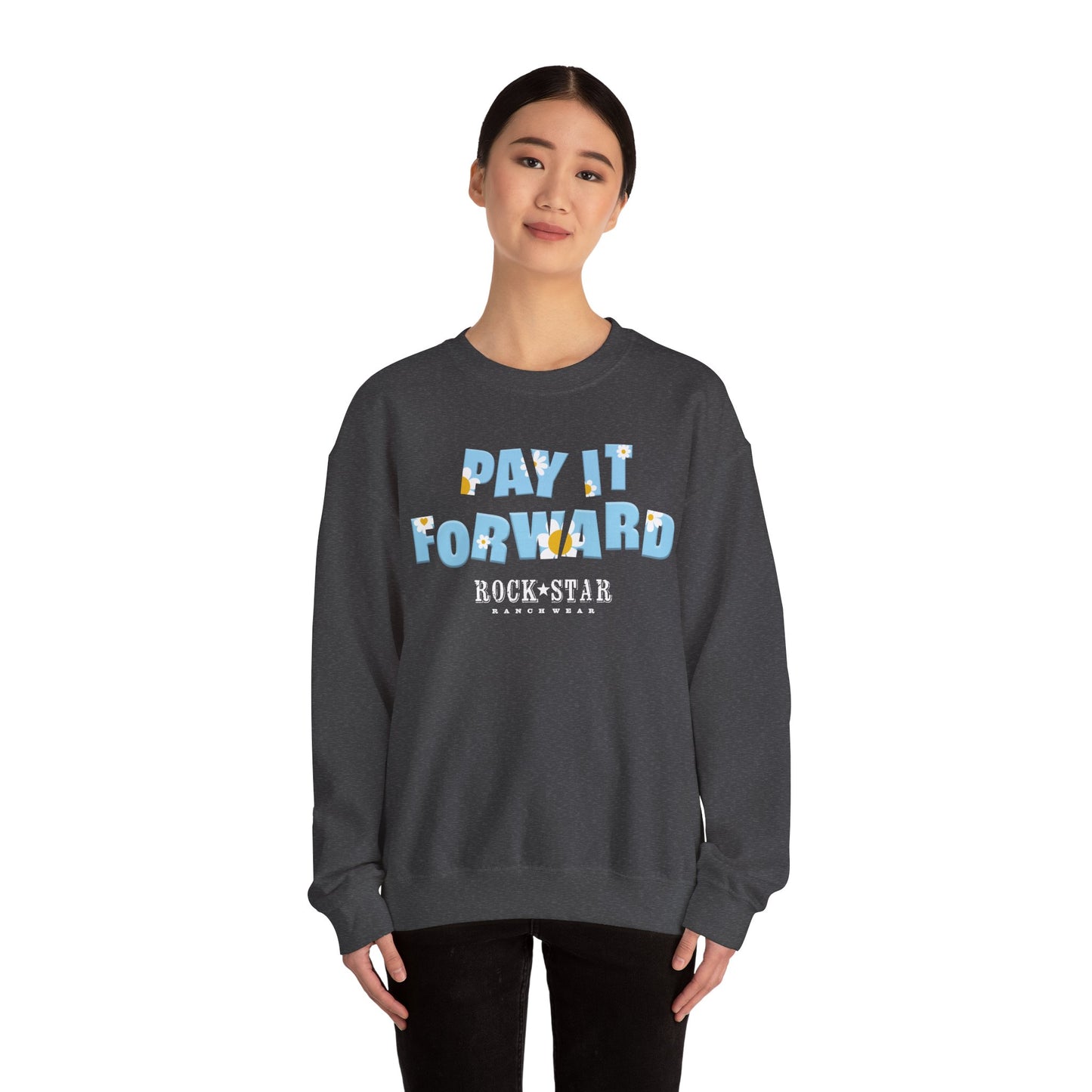 Pay It Forward | Men's Moo | RSRW | Crewneck Sweatshirt - Fun and Playful Design